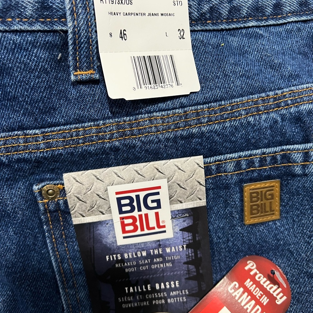 Blue Straight Jeans with Yellow-Gold Stitching